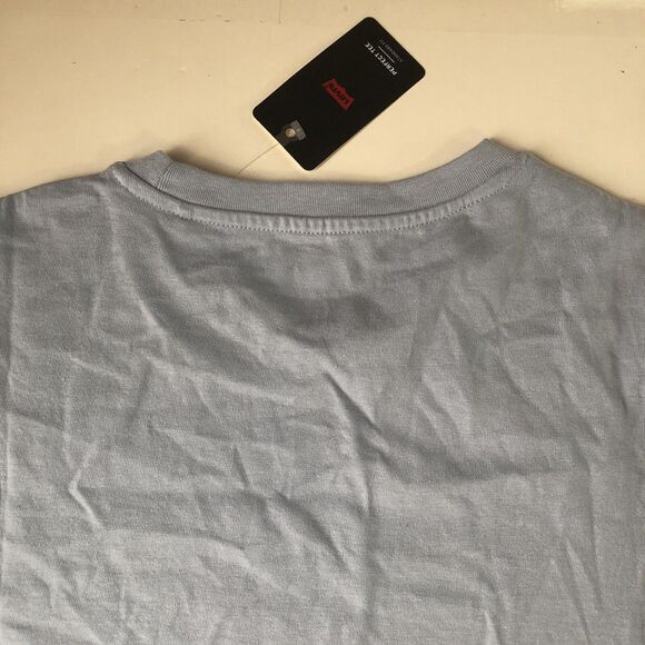 Levi's Women’s Perfect Tee Standard Fit Floral Spell Out Light Blue Small NWT - Picture 13 of 16